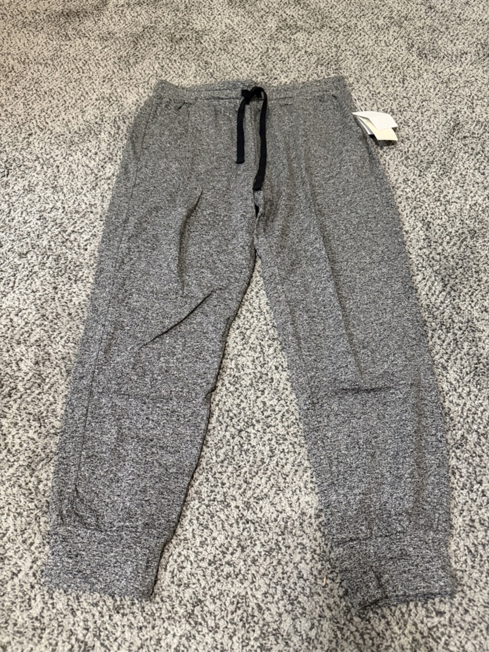 Zella Heather Gray Jogger Pants with Black Drawstring